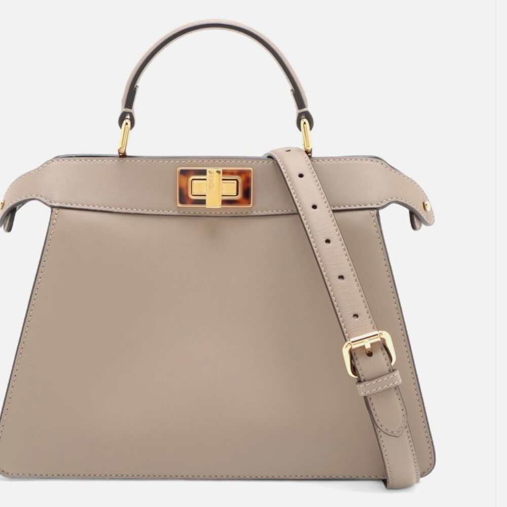 Like new authentic Fendi Peekaboo Iseeu iconic medium dove grey / taupe / greige